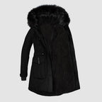 Ladies Long Winter Jacket | With Faux Fur Trim