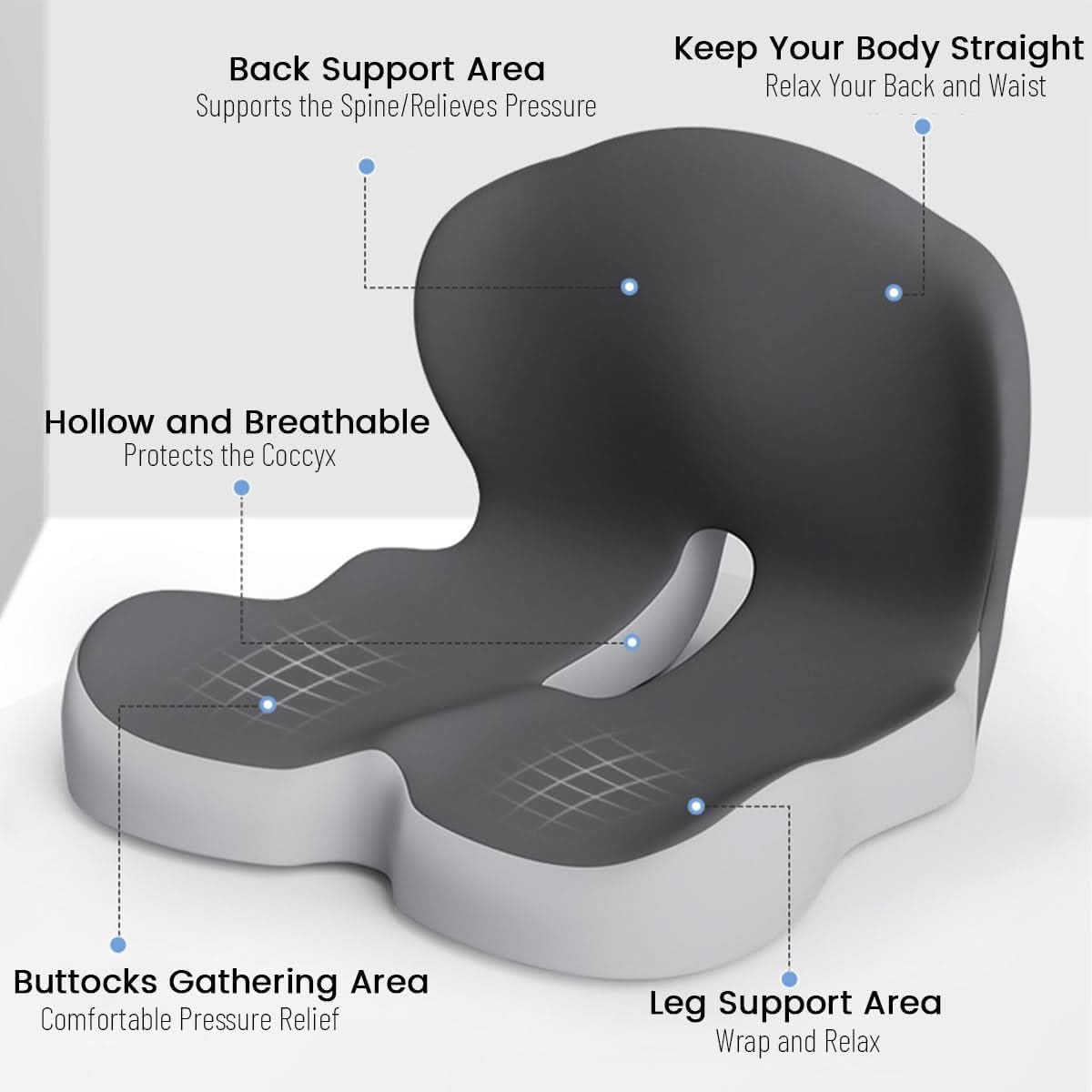Ergonomic Lumbar Support Cushion for Office and Car Seating