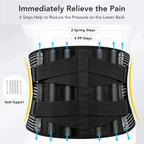 360° Lumbar Support Back Belt | Memory Foam with Aluminum & Steel Springs | Breathable & Discreet Under Clothing