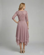 Women's Midi Evening Dress | 3/4 Sleeves