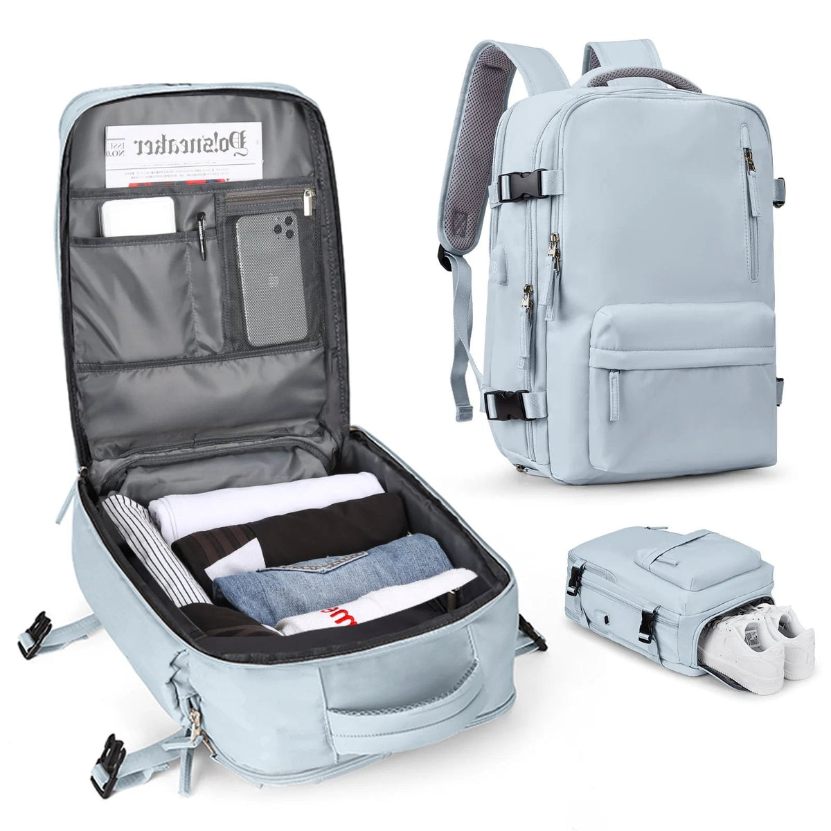 35L Women's Travel Backpack | Waterproof with USB Port | Anti-Theft Features & Shoe Compartment | Perfect for Hiking, Daily Use & Travel