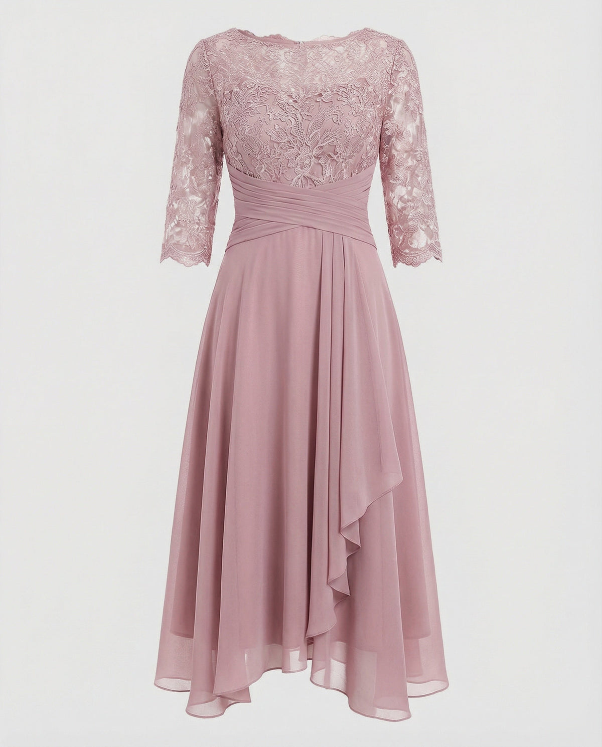 Women's Midi Evening Dress | 3/4 Sleeves