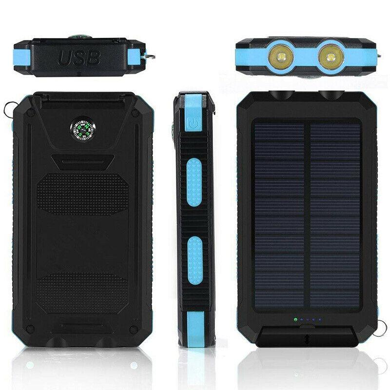 20000mAh Waterproof Solar Power Bank - Portable External Charger