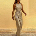 Women's Party Sleeveless Jumpsuit | with Tie Belt